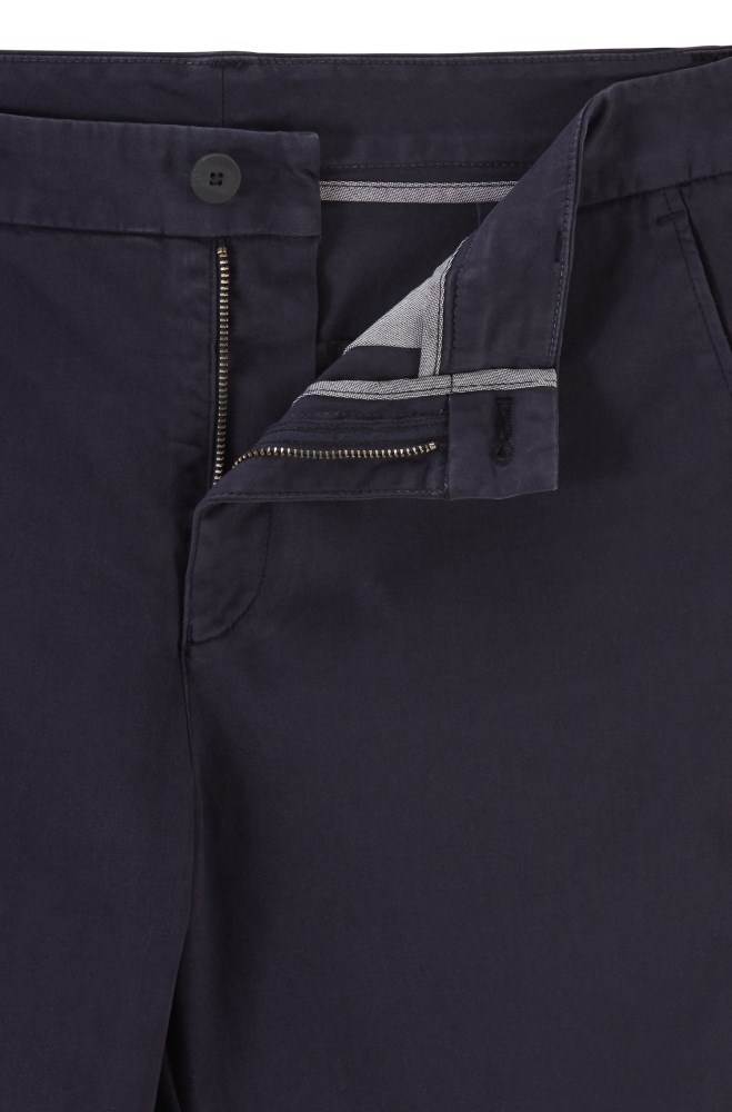 Hugo Boss Regular-fit cropped chinos Mørke Blå | vuv2vxdq