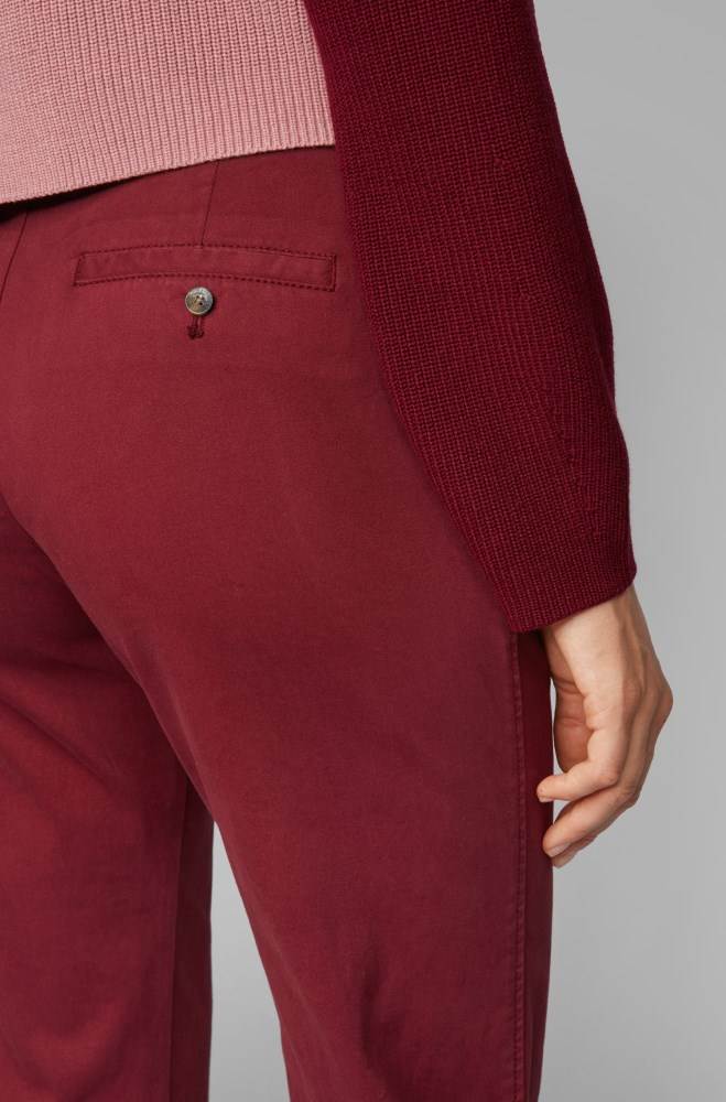 Hugo Boss Regular-fit cropped chinos Rød | 22Yw8YdR