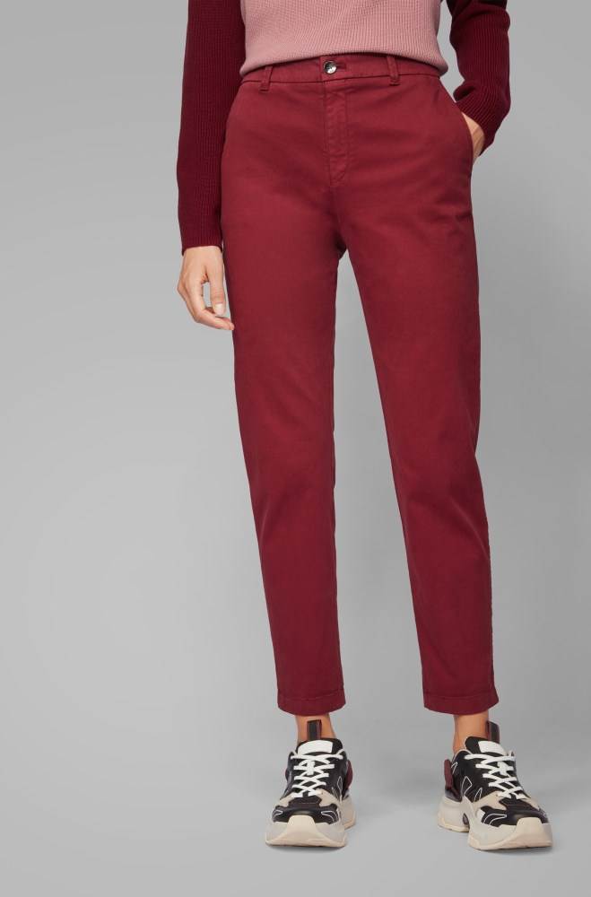 Hugo Boss Regular-fit cropped chinos Rød | 22Yw8YdR