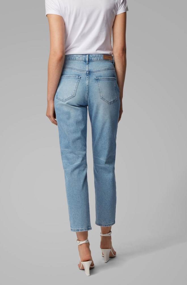 Hugo Boss Regular-fit cropped jeans Blå | bO5hQ28n