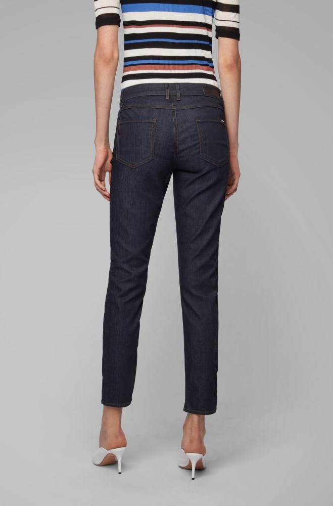 Hugo Boss Regular-fit cropped jeans Mørke Blå | ad5GECig