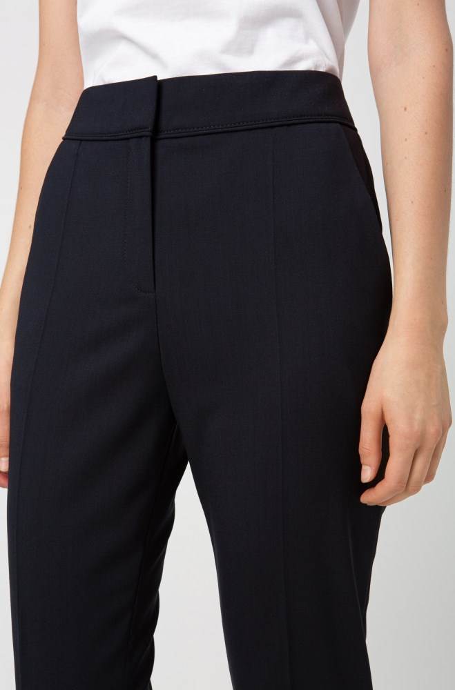 Hugo Boss Regular-fit cropped trousers Mørke Blå | Ma3TtGGw