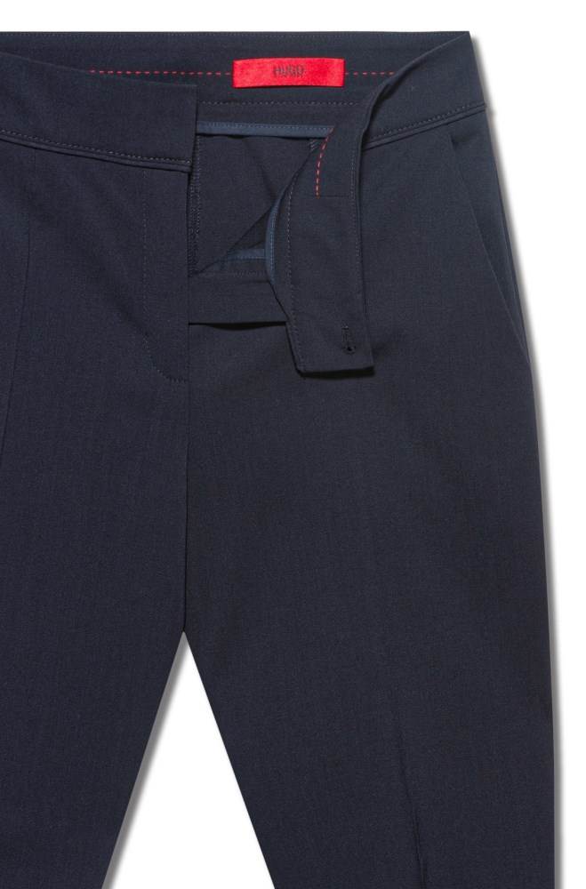 Hugo Boss Regular-fit cropped trousers Mørke Blå | Ma3TtGGw