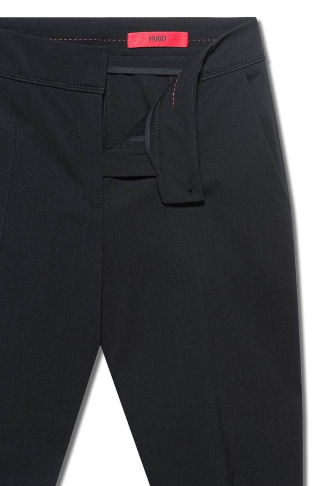 Hugo Boss Regular-fit cropped trousers Svarte | b7gruRUx