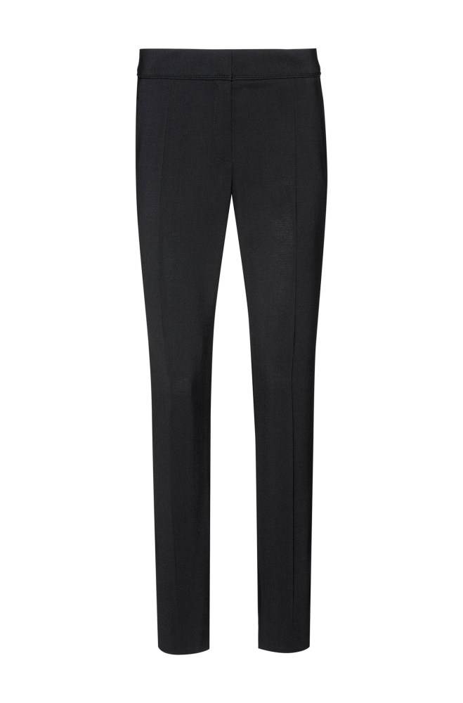 Hugo Boss Regular-fit cropped trousers Svarte | b7gruRUx