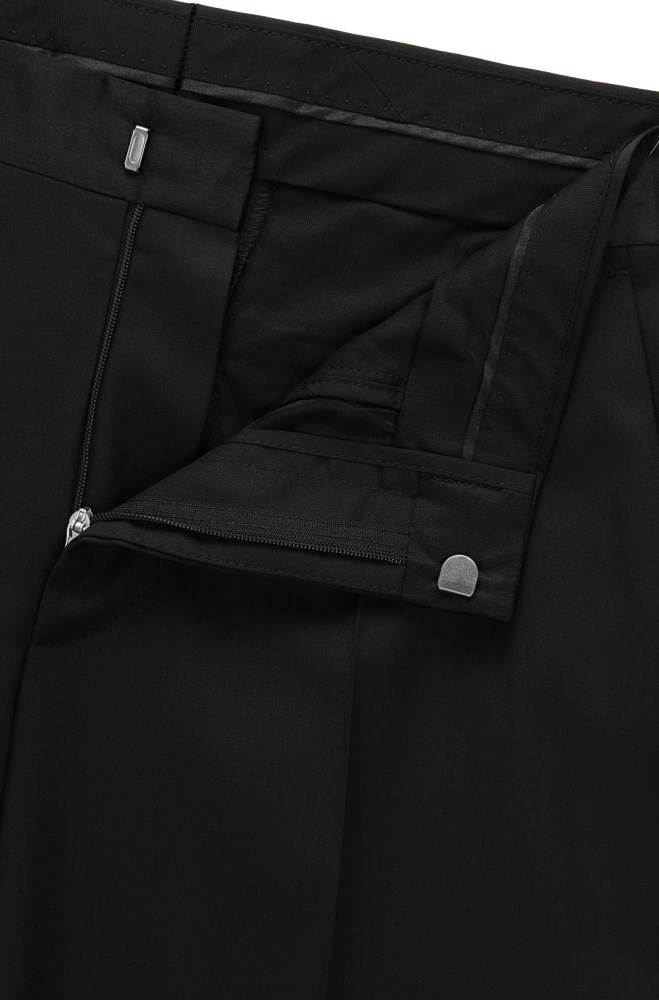 Hugo Boss Regular-fit formal trousers Svarte | zjaRxjam