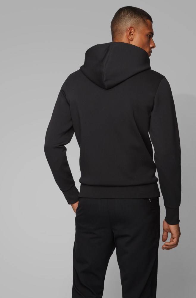 Hugo Boss Regular-fit hooded sweatshirt Svarte | x3r09Kx8