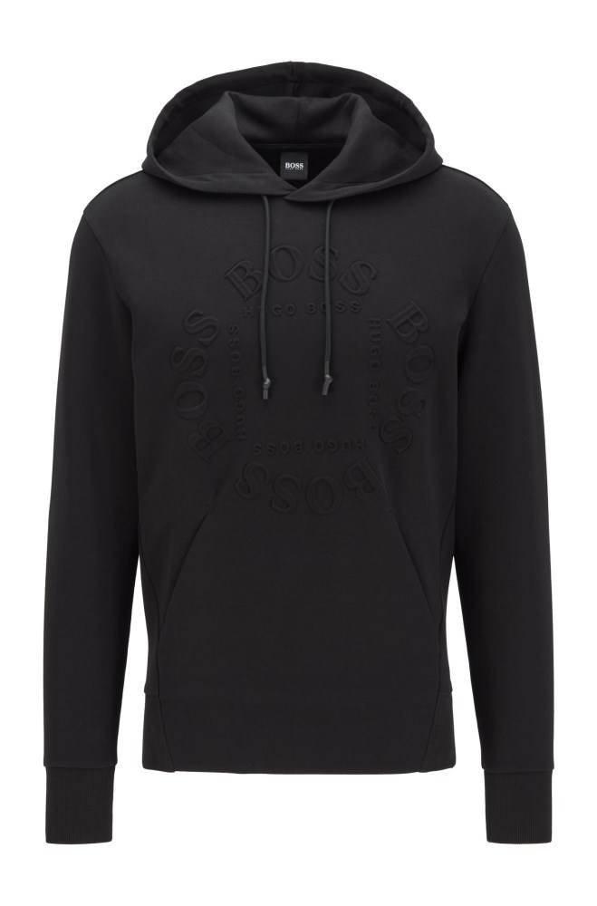 Hugo Boss Regular-fit hooded sweatshirt Svarte | x3r09Kx8