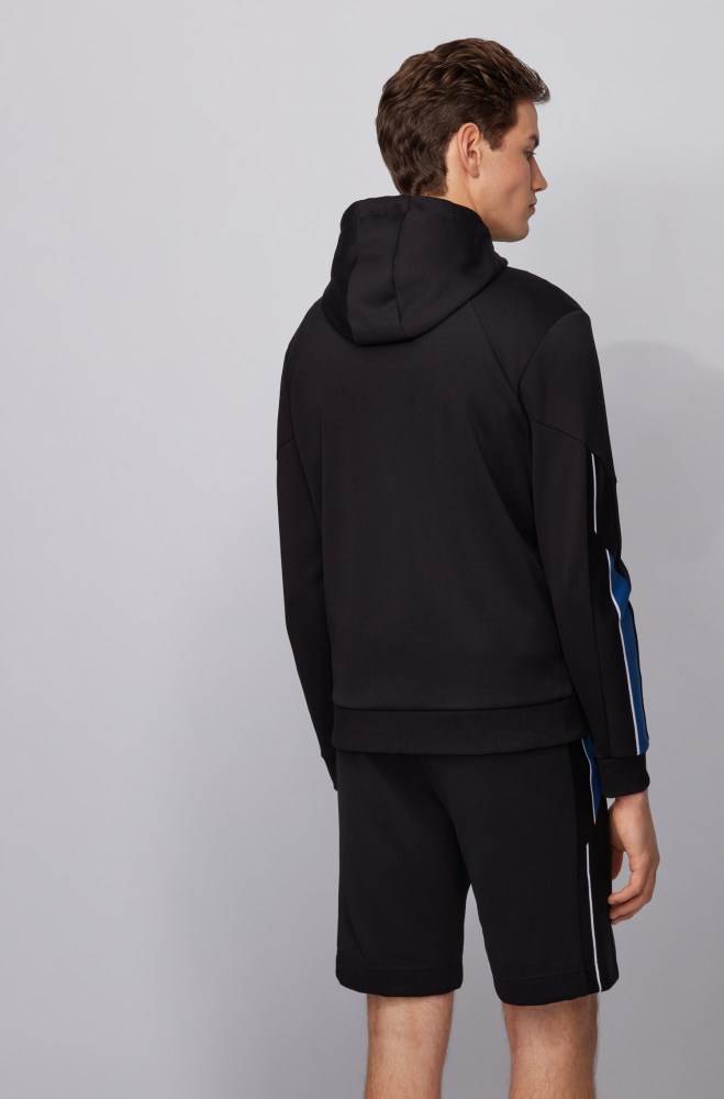 Hugo Boss Regular-fit hooded sweatshirt Svarte | zVLbInZa