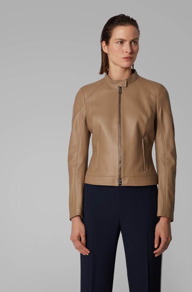 Hugo Boss Regular-fit jacket Brune | gHEdj5Y9