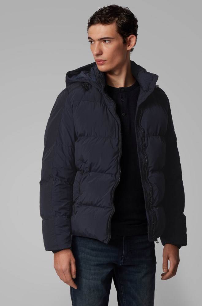 Hugo Boss Regular-fit jacket Mørke Blå | umy4ujq3