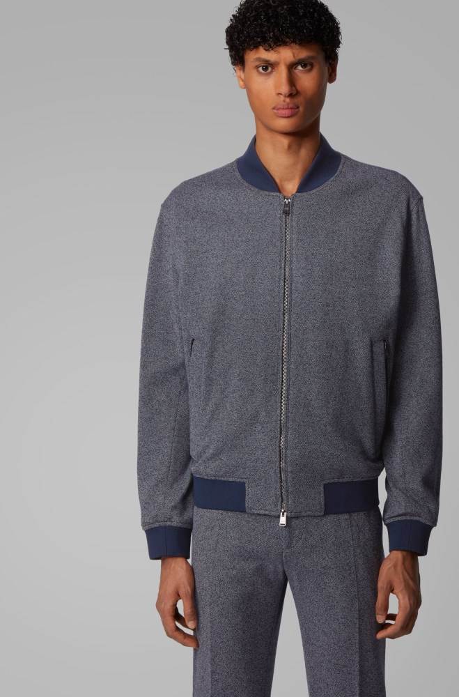 Hugo Boss Regular-fit jacket Mørke Blå | v0YLFxnS