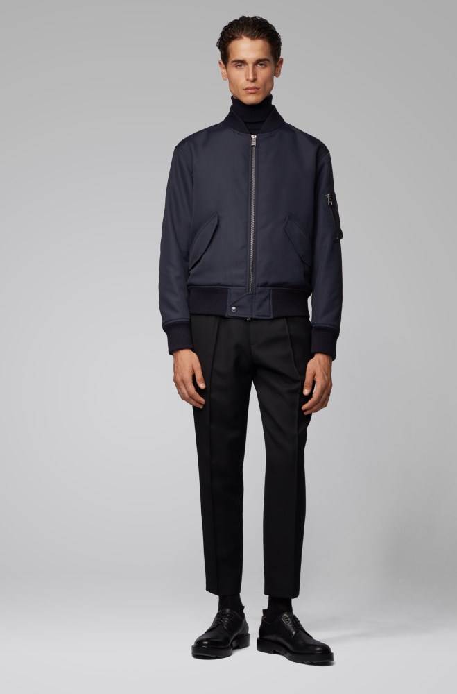 Hugo Boss Regular-fit jacket Mørke Blå | w1WIUZyD