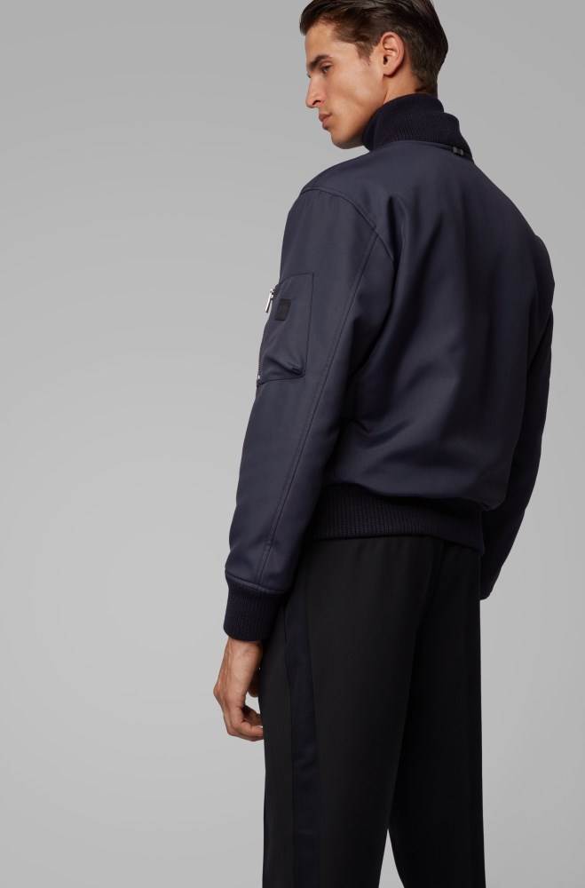 Hugo Boss Regular-fit jacket Mørke Blå | w1WIUZyD