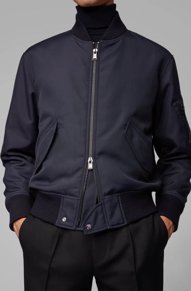 Hugo Boss Regular-fit jacket Mørke Blå | w1WIUZyD