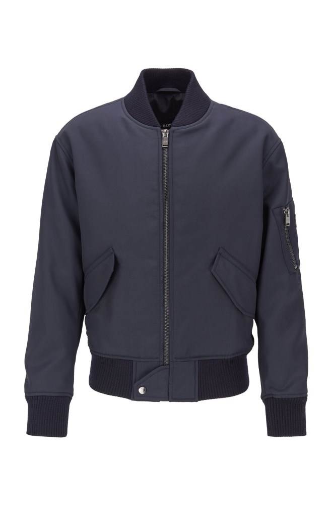 Hugo Boss Regular-fit jacket Mørke Blå | w1WIUZyD