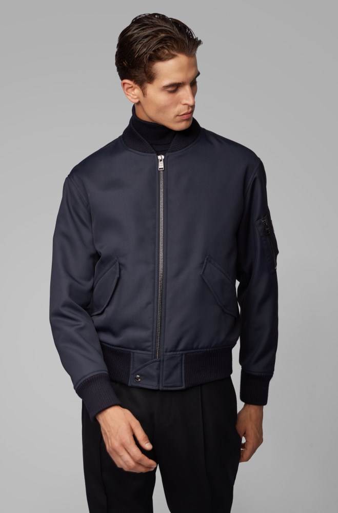 Hugo Boss Regular-fit jacket Mørke Blå | w1WIUZyD