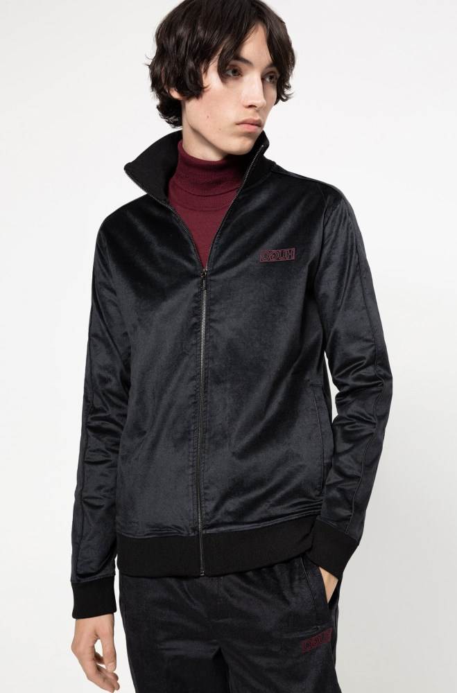 Hugo Boss Regular-fit jacket Svarte | CZBkVEYP