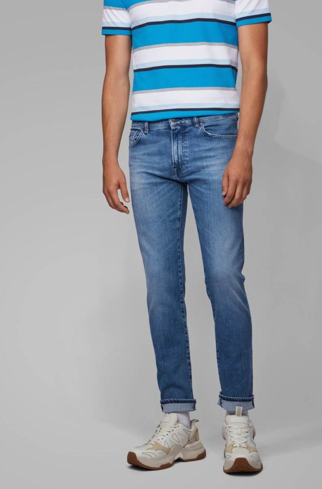 Hugo Boss Regular-fit jeans Blå | GD8SUw9S