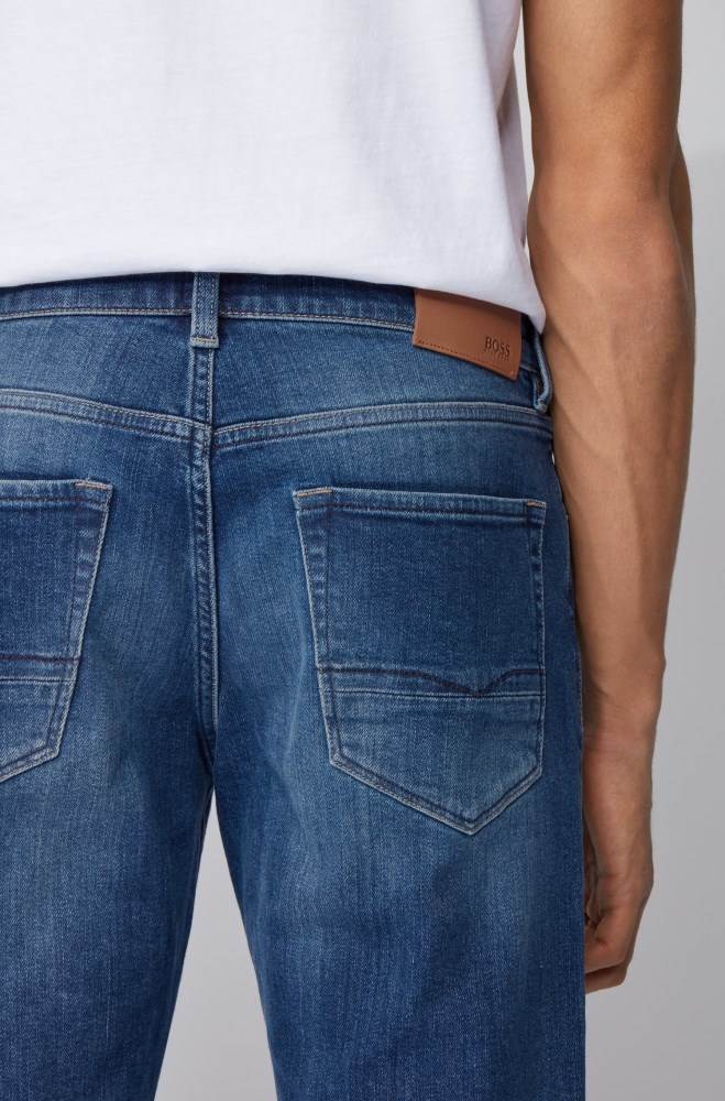 Hugo Boss Regular-fit jeans Blå | qmWpM1jd