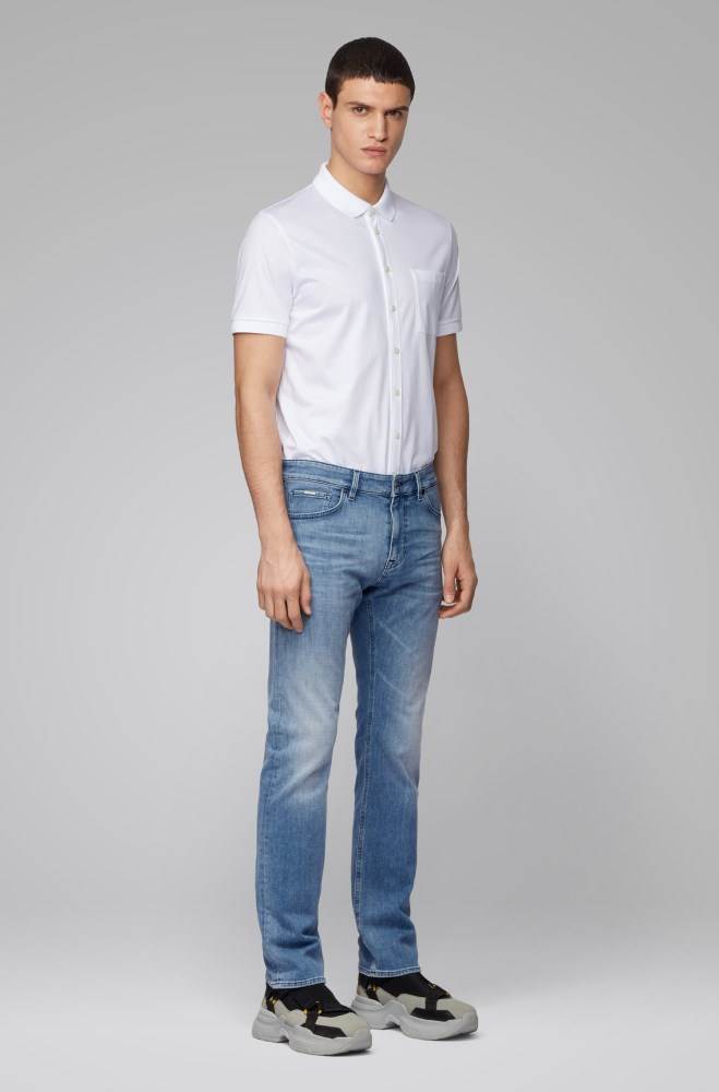 Hugo Boss Regular-fit jeans Lyse Blå | DNvIUdgr