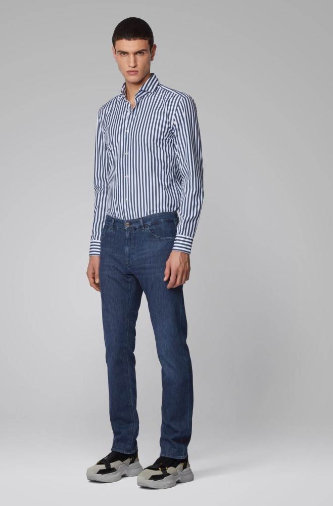 Hugo Boss Regular-fit jeans Mørke Blå | mapJTRi7