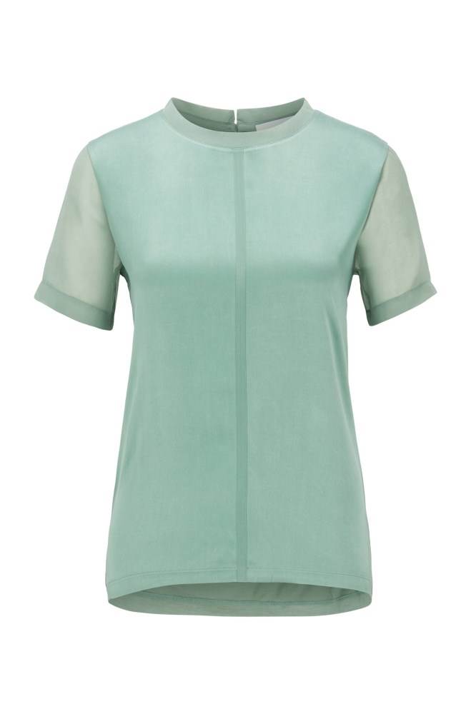 Hugo Boss Regular-fit jersey top Lyse Grønn | vBuZCdva