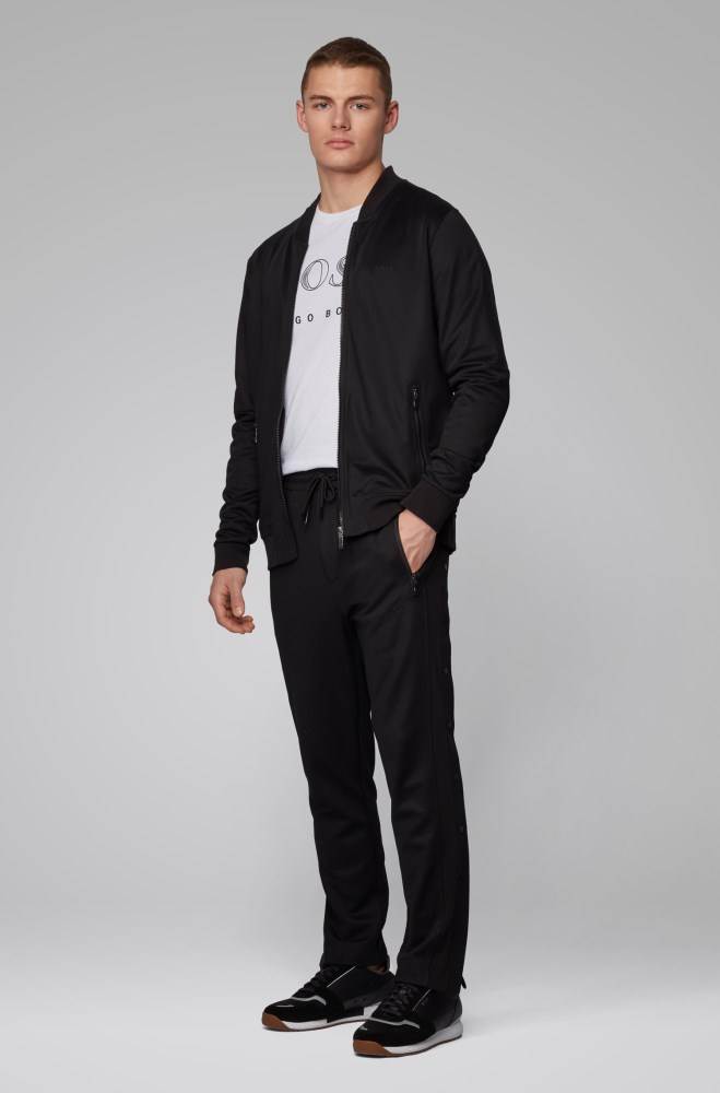 Hugo Boss Regular-fit jogging trousers Svarte | WXt43jZK