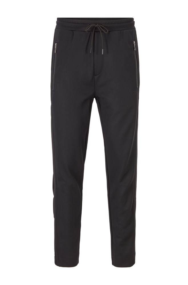 Hugo Boss Regular-fit jogging trousers Svarte | WXt43jZK