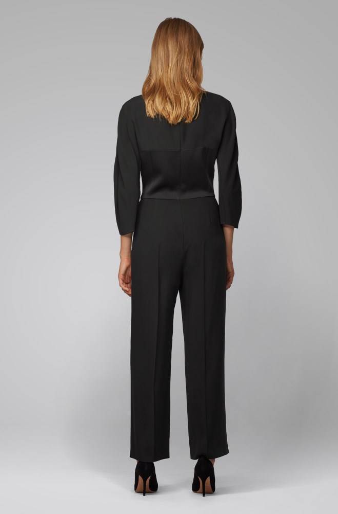 Hugo Boss Regular-fit jumpsuit Svarte | RBY4I933