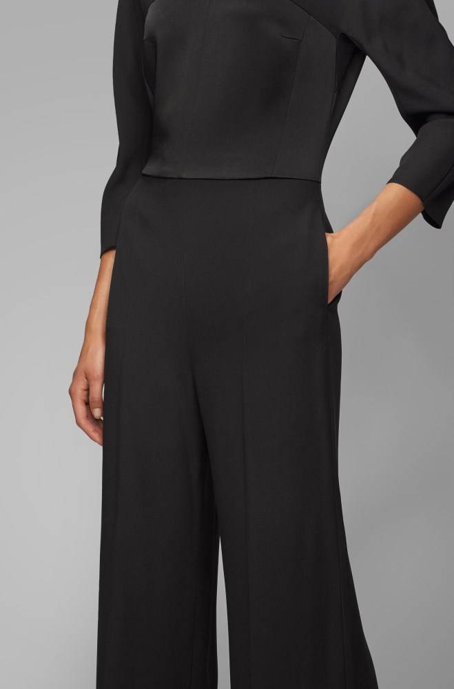 Hugo Boss Regular-fit jumpsuit Svarte | RBY4I933