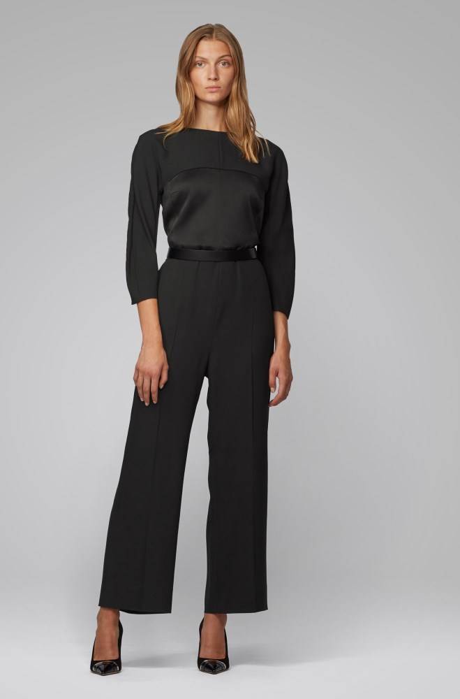 Hugo Boss Regular-fit jumpsuit Svarte | RBY4I933