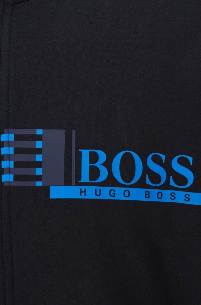 Hugo Boss Regular-fit loungewear jacket Svarte | 0iKmeumi