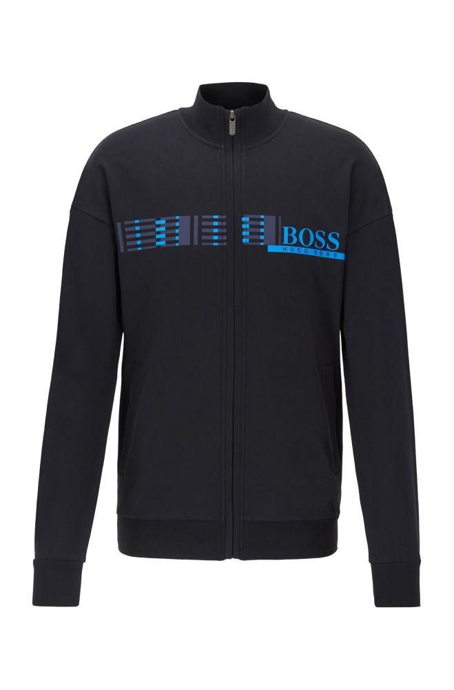 Hugo Boss Regular-fit loungewear jacket Svarte | 0iKmeumi