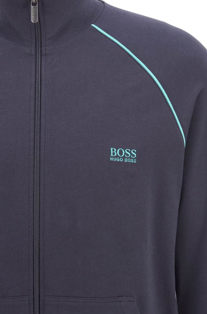 Hugo Boss Regular-fit loungewear jacket Lyse Blå | JoCowG0C