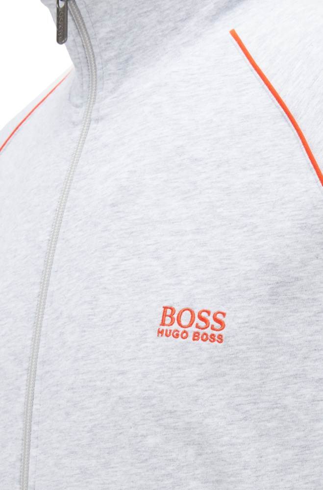 Hugo Boss Regular-fit loungewear jacket Lyse Grå | QuPfU8ao