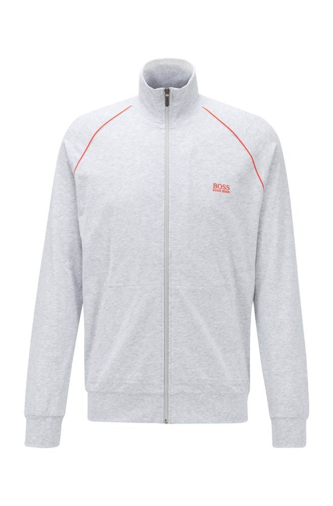 Hugo Boss Regular-fit loungewear jacket Lyse Grå | QuPfU8ao