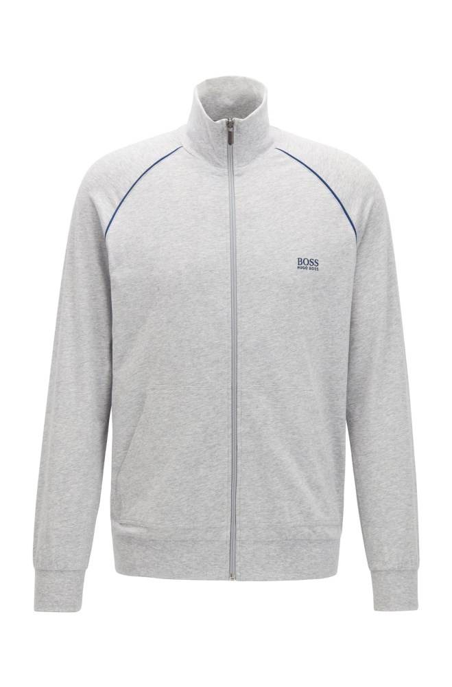 Hugo Boss Regular-fit loungewear jacket Lyse Grå | m0YsbXrV