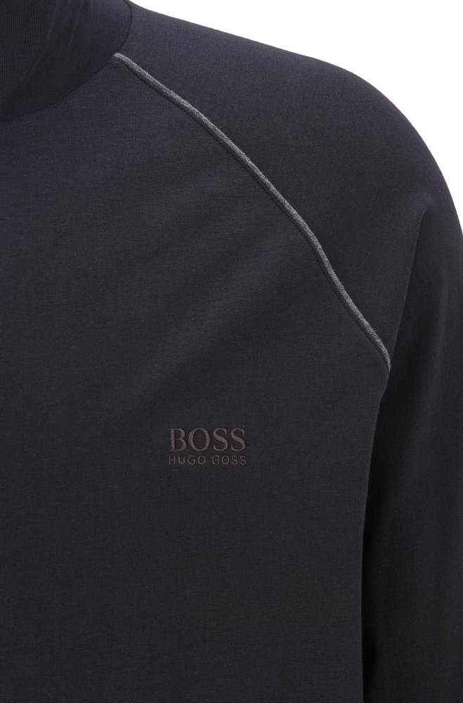 Hugo Boss Regular-fit loungewear jacket Svarte | uYW9jVJd