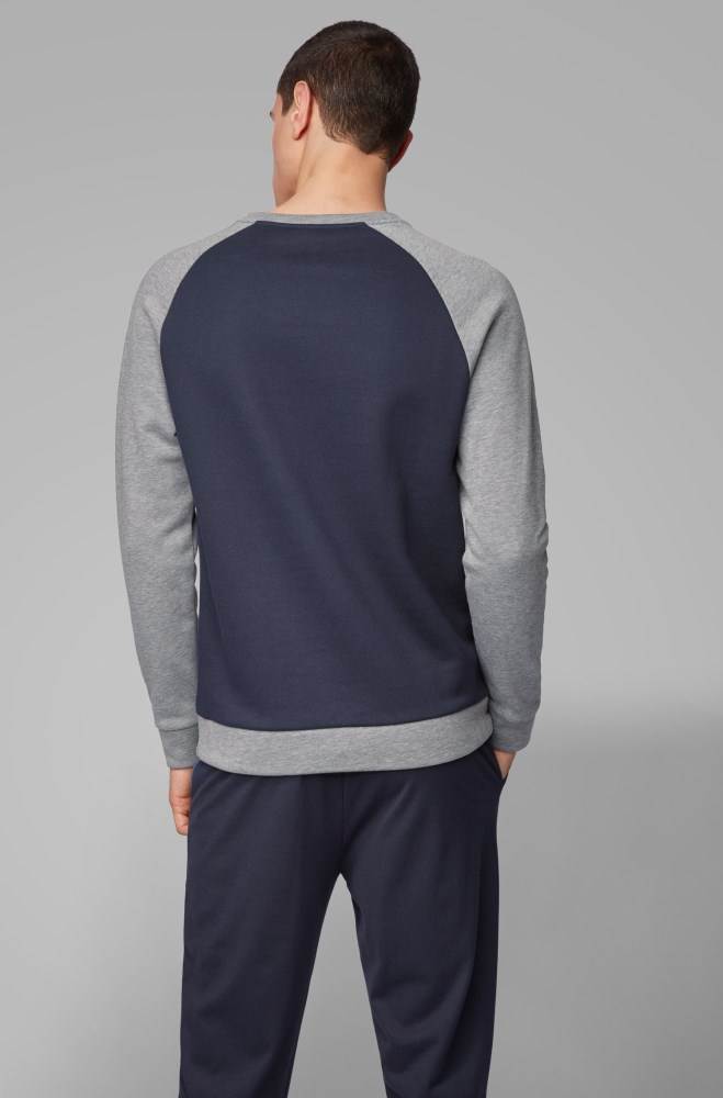 Hugo Boss Regular-fit loungewear sweatshirt Mørke Blå | 57ac6cus