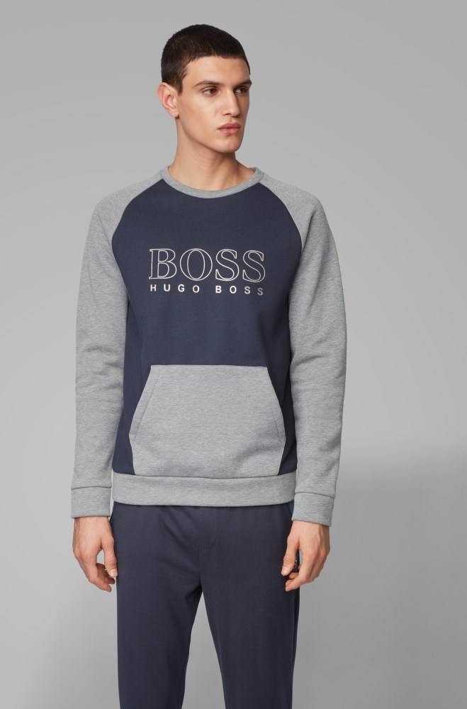 Hugo Boss Regular-fit loungewear sweatshirt Mørke Blå | 57ac6cus