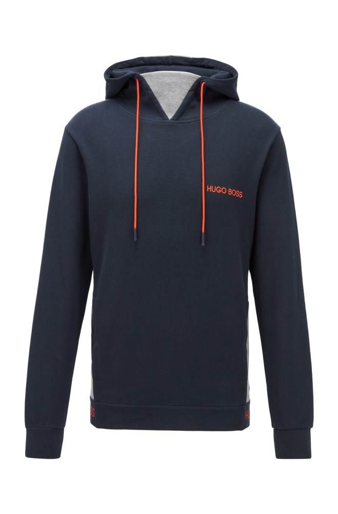 Hugo Boss Regular-fit loungewear sweatshirt Mørke Blå | iwO4DN7Q