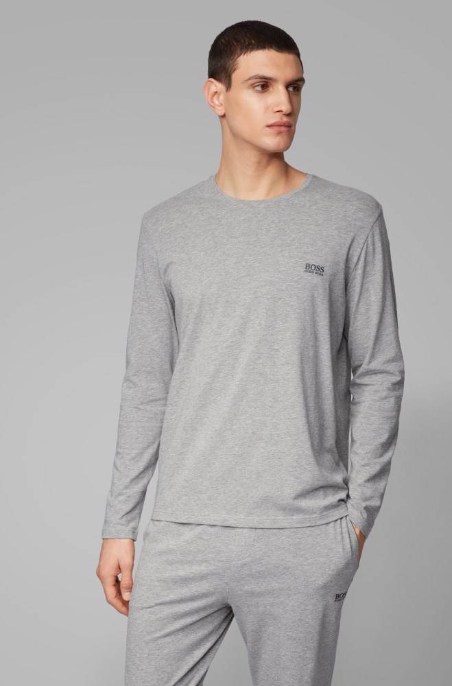 Hugo Boss Regular-fit loungewear top Grå | 2erkUgj6