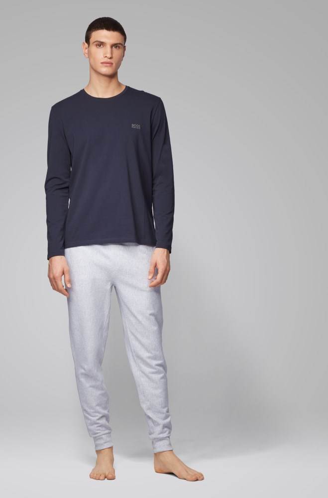 Hugo Boss Regular-fit loungewear top Mørke Blå | zn3f6LEh