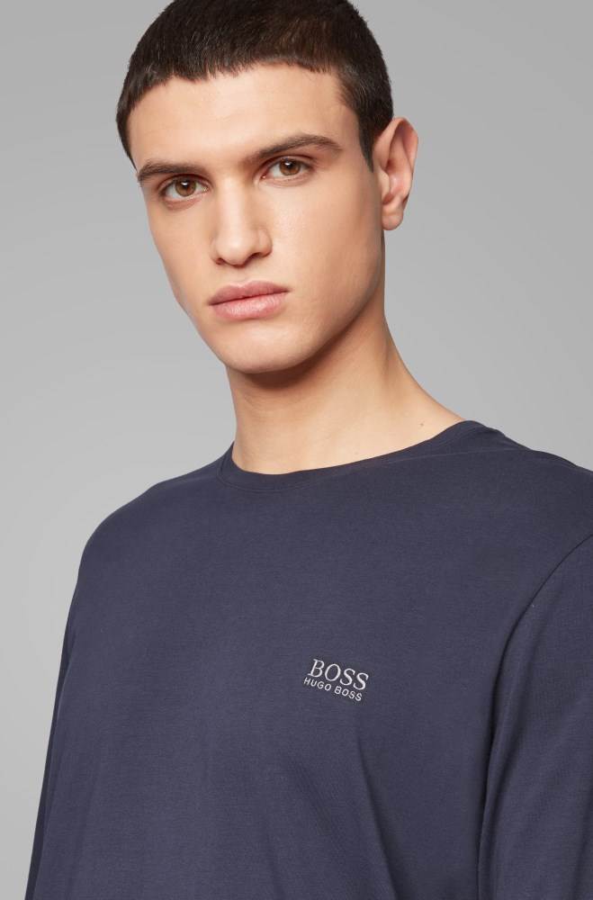 Hugo Boss Regular-fit loungewear top Mørke Blå | zn3f6LEh