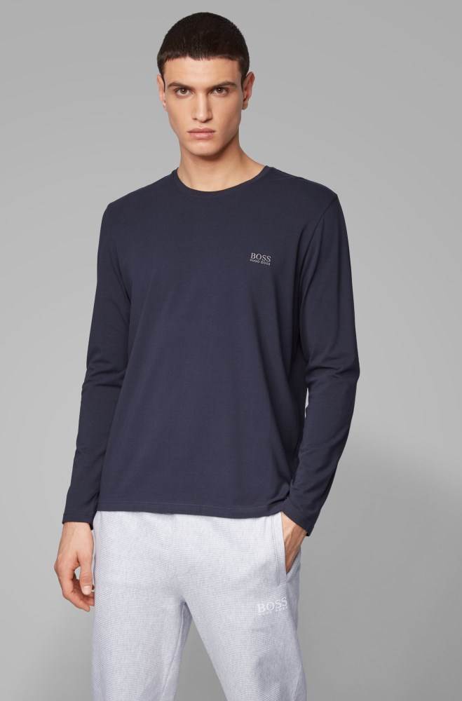 Hugo Boss Regular-fit loungewear top Mørke Blå | zn3f6LEh