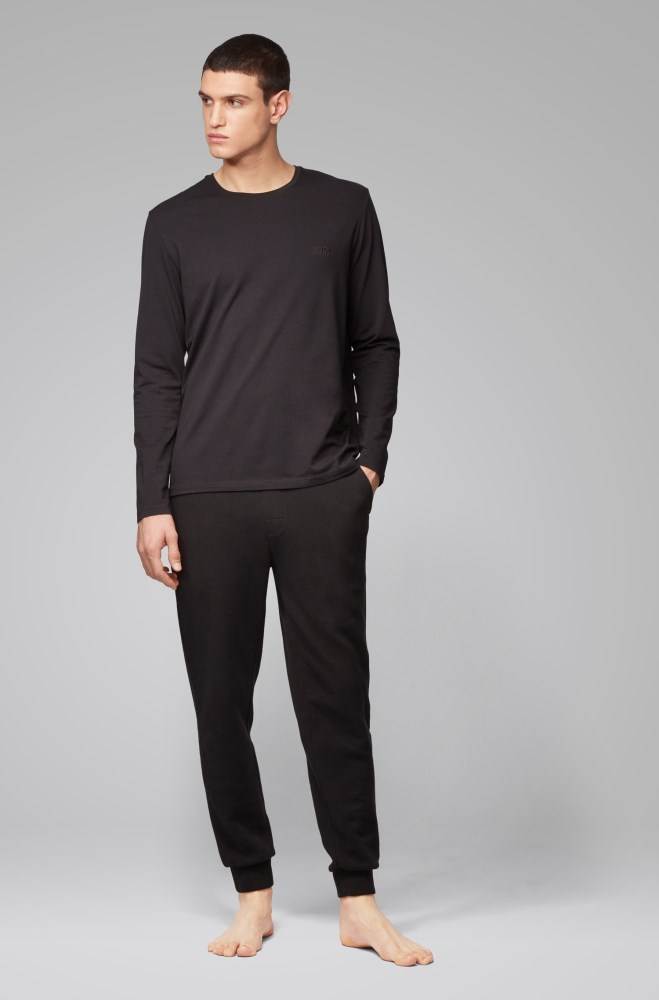 Hugo Boss Regular-fit loungewear top Svarte | ikaRSElt