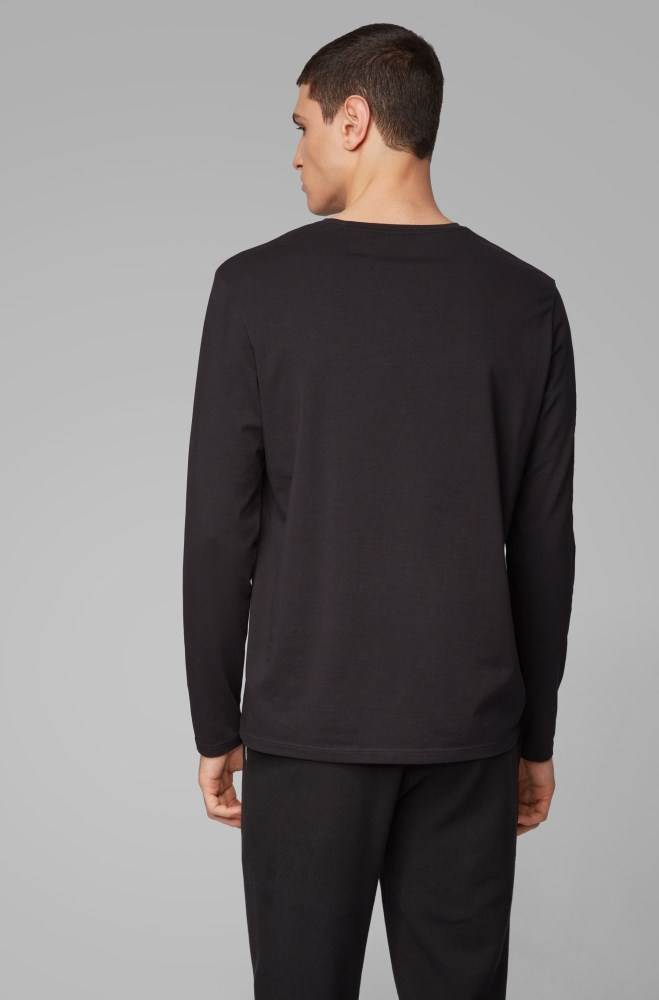 Hugo Boss Regular-fit loungewear top Svarte | ikaRSElt