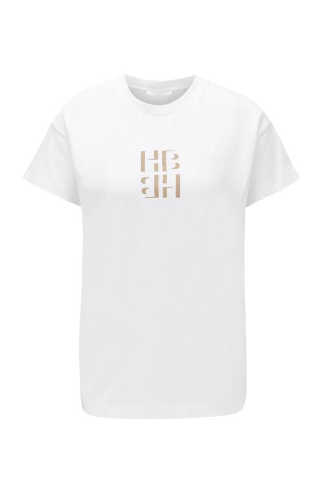 Hugo Boss Regular-fit monogram top Hvite | DdApK1os