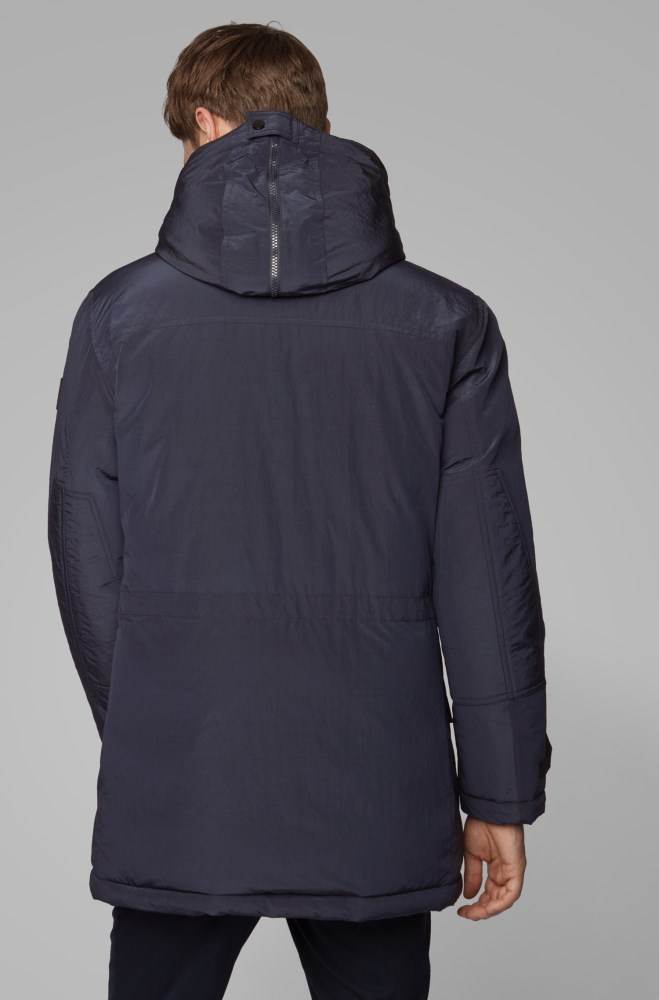 Hugo Boss Regular-fit parka jacket Mørke Blå | 1hUkKCVp